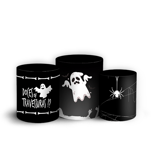 Trio Cilindro - Dia das Bruxas Halloween - Sublimado 3D