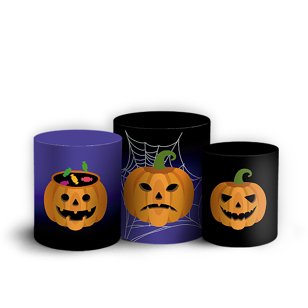 Trio Cilindro - Dia das Bruxas Halloween - Sublimado 3D