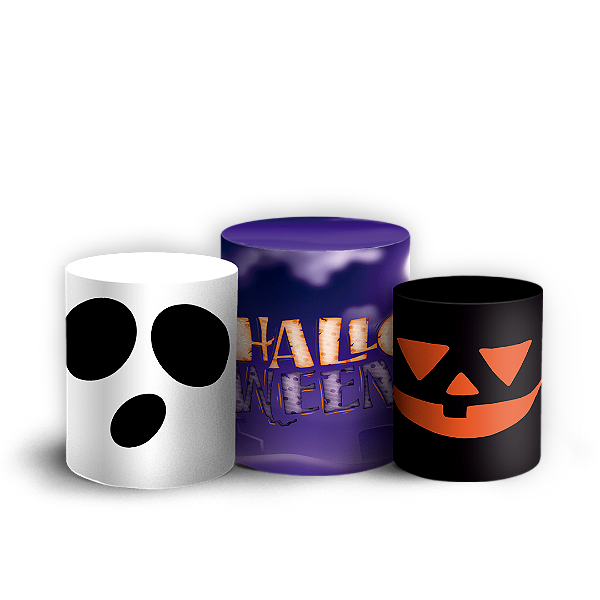Trio Cilindro - Dia das Bruxas Halloween - Sublimado 3D