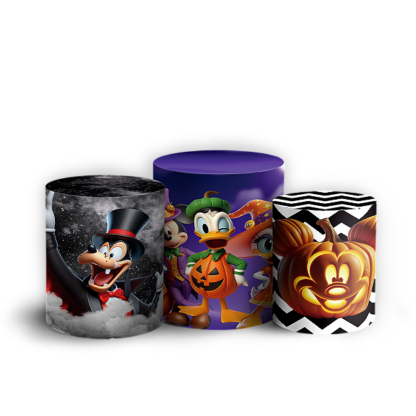 Trio Cilindro - Mickey Dia das Bruxas Halloween - Sublimado 3D