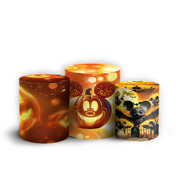 Trio Cilindro - Mickey Dia das Bruxas Halloween - Sublimado 3D