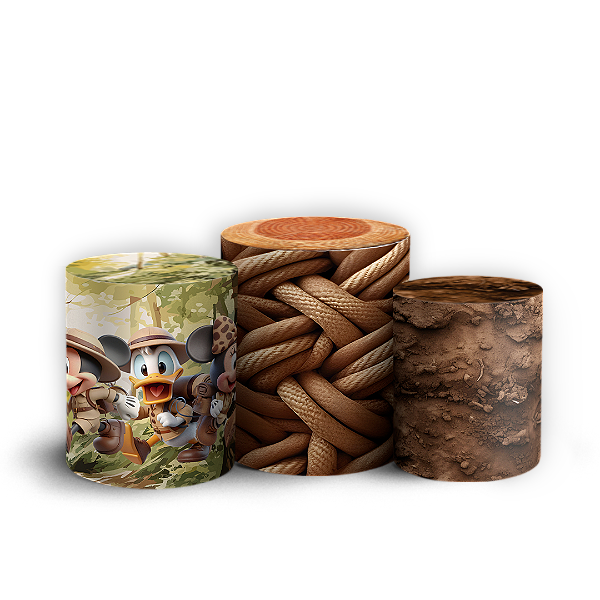 Trio Cilindro - Mickey Safari - Sublimado 3D