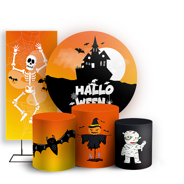 KIT Redondo Trio e Faixa - Dia das Bruxas Halloween - Sublimado 3D