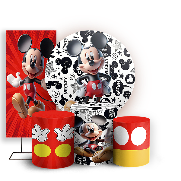 KIT Redondo Trio e Faixa - Mickey - Sublimado 3D