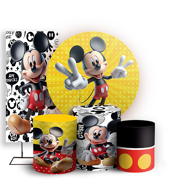 KIT Redondo Trio e Faixa - Mickey - Sublimado 3D