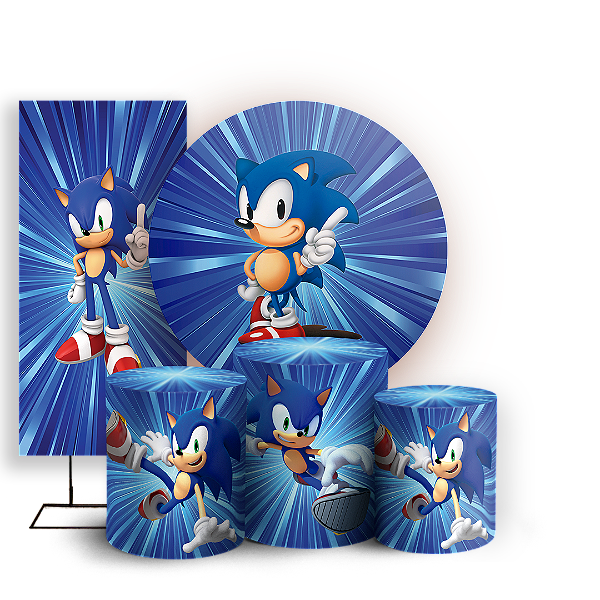 KIT Redondo Trio e Faixa - Sonic - Sublimado 3D