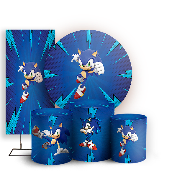 KIT Redondo Trio e Faixa - Sonic - Sublimado 3D