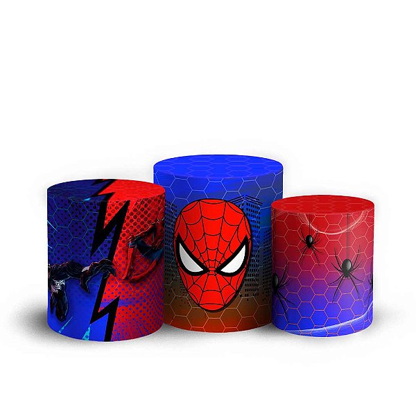 Trio Cilindro - Homem Aranha - Sublimado 3D + Elástico
