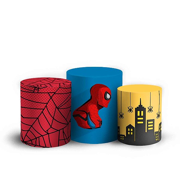 Trio Cilindro - Homem aranha - Sublimado 3D + Elástico