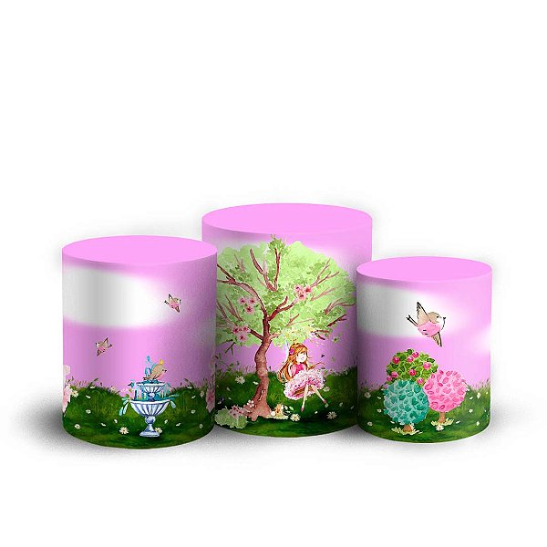 Trio Cilindro - Jardim Encantado - Sublimado 3D + Elástico