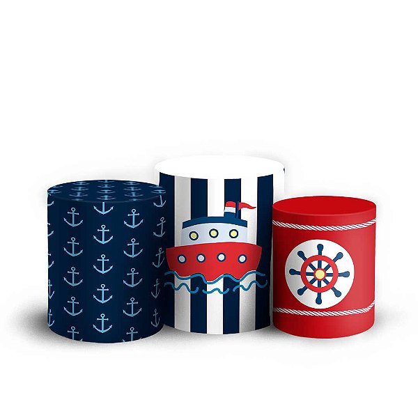 Trio Cilindro - Ursinho Marinheiro - Sublimado 3D + Elástico