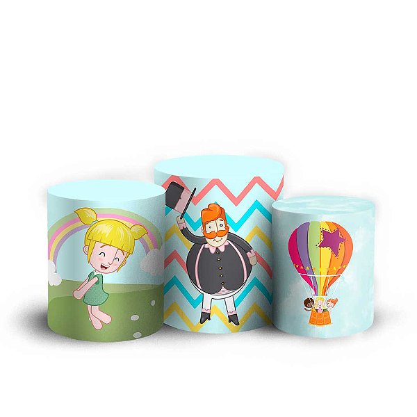 Trio Cilindro - Mundo Bita - Sublimado 3D + Elástico