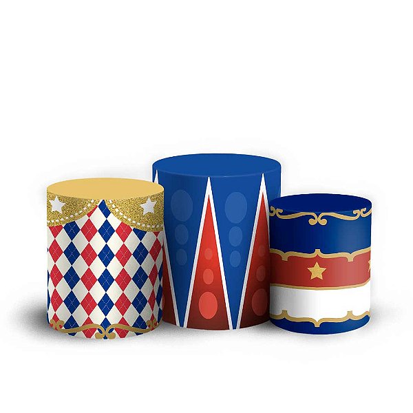 Trio Cilindro - Circo - Sublimado 3D + Elástico