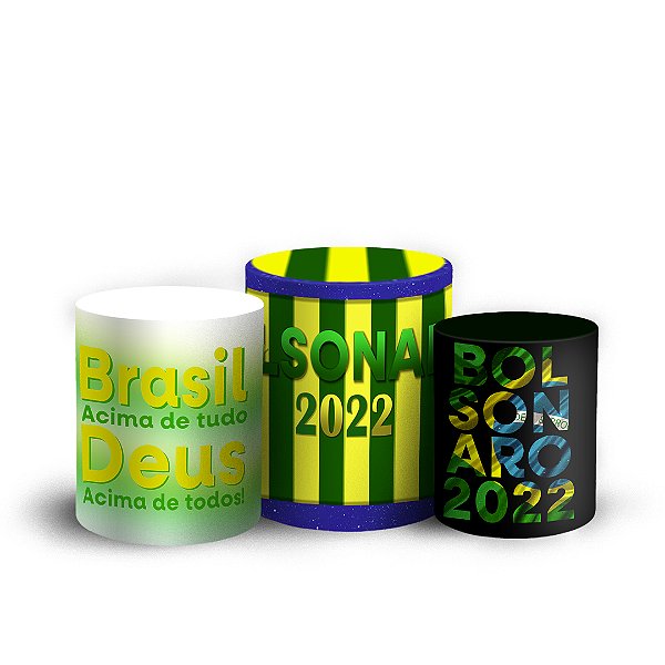 Trio Cilindro - Bolsonaro - Sublimado 3D + Elástico