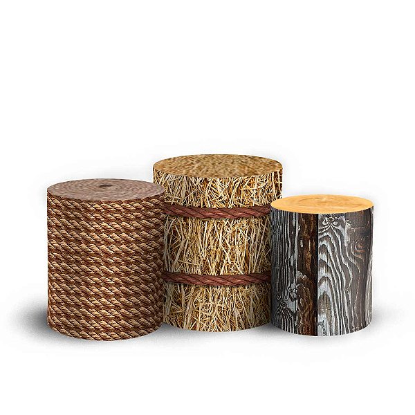 Trio Cilindro - Celeiro - Sublimado 3D + Elástico