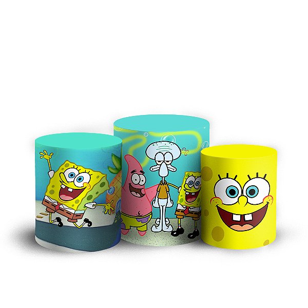 Trio Cilindro - Bob Esponja - Sublimado 3D + Elástico