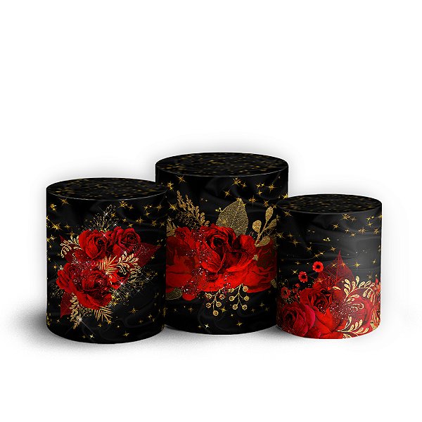 Trio Cilindro - Floral - Sublimado 3D + Elástico