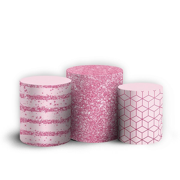 Trio Cilindro - Floral - Sublimado 3D + Elástico