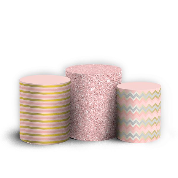 Trio Cilindro - Floral - Sublimado 3D + Elástico