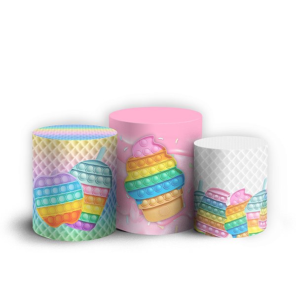 Trio Cilindro - Pop It Fidget Toys - Sublimado 3D + Elástico