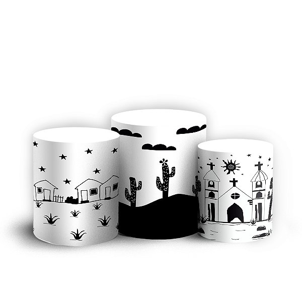 Trio Cilindro - Festa Junina - Sublimado 3D + Elástico