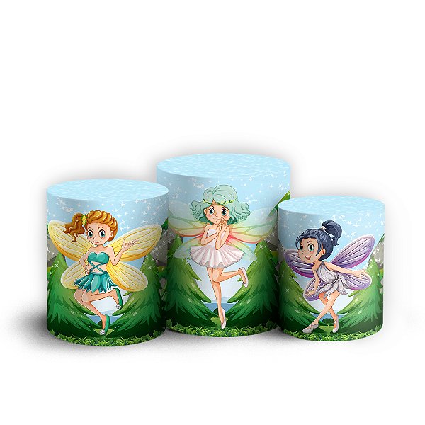 Trio Cilindro - Fada - Sublimado 3D + Elástico