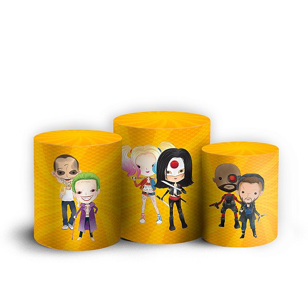 Trio Cilindro - Esquadrão Suicida - Sublimado 3D + Elástico