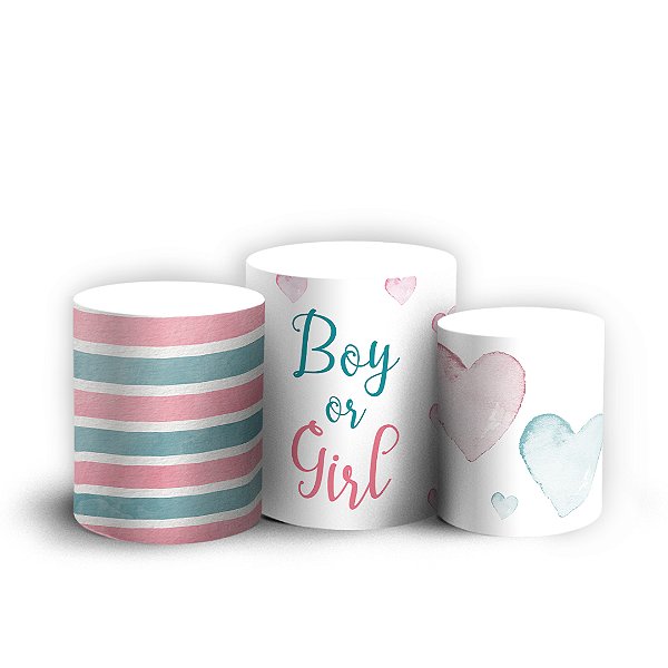 Trio Cilindro - Elefantinhos (Chá Revelação) - Sublimado 3D + Elástico