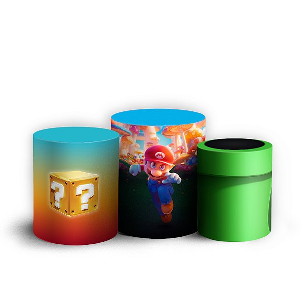 Trio Cilindro - Super Mario Bros - Sublimado 3D + Elástico