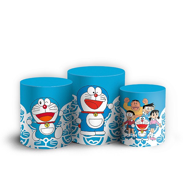 Trio Cilindro - Doraemon - Sublimado 3D + Elástico