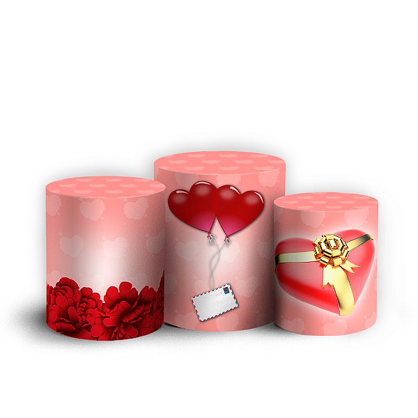 Trio Cilindro - Dia dos Namorados - Sublimado 3D + Elástico
