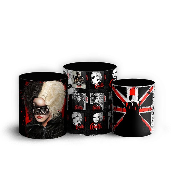 Trio Cilindro - Cruella - Sublimado 3D + Elástico