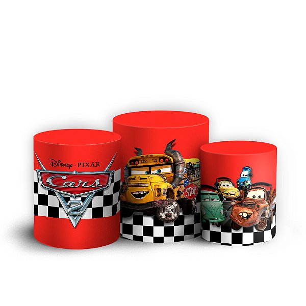 Trio Cilindro - Carros Pixar - Sublimado 3D + Elástico