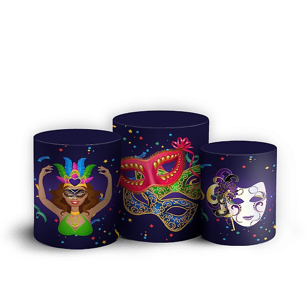 Trio Cilindro - Carnaval - Sublimado 3D + Elástico