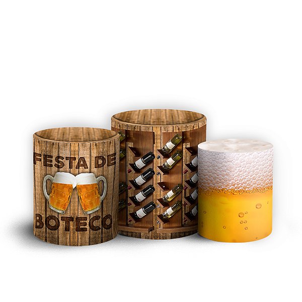 Trio Cilindro - Boteco - Sublimado 3D + Elástico