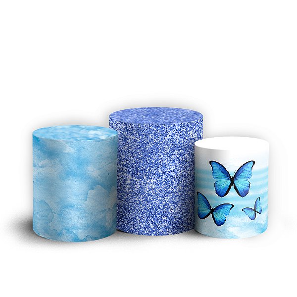 Trio Cilindro - Borboleta - Sublimado 3D + Elástico