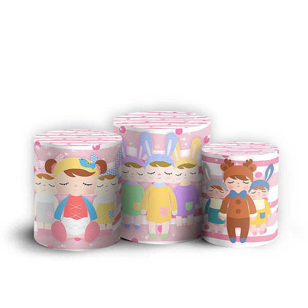 Trio Cilindro - Bonecas MeToo - Sublimado 3D + Elástico