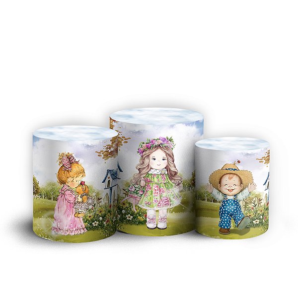 Trio Cilindro - Boneca Vintage - Sublimado 3D + Elástico