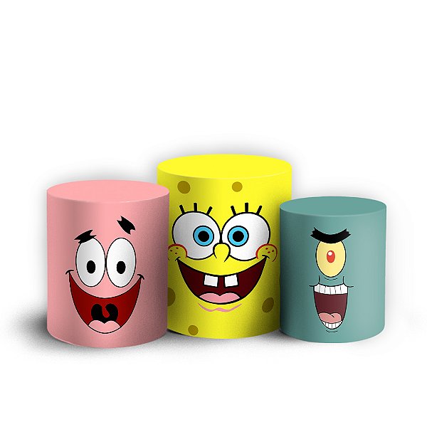Trio Cilindro - Bob Esponja - Sublimado 3D + Elástico