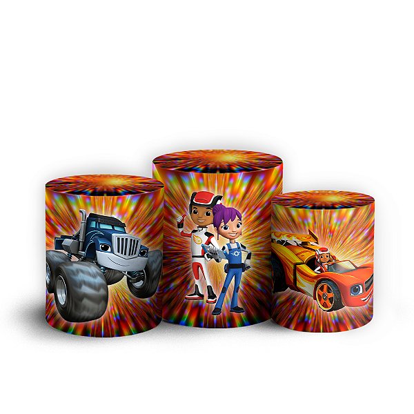 Trio Cilindro - Blazer and Monster Machine - Sublimado 3D + Elástico