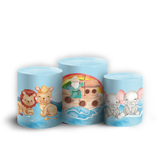 Trio Cilindro - Arca de Noe - Sublimado 3D + Elástico