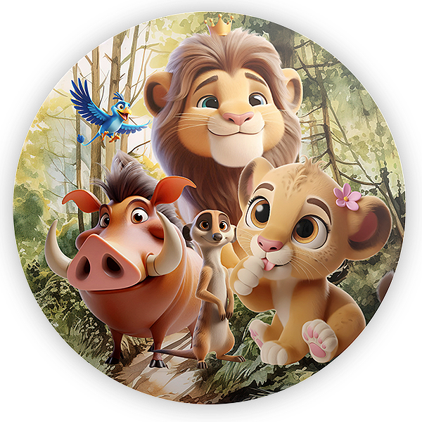 Painel Redondo - Rei Leao - Sublimado 3D