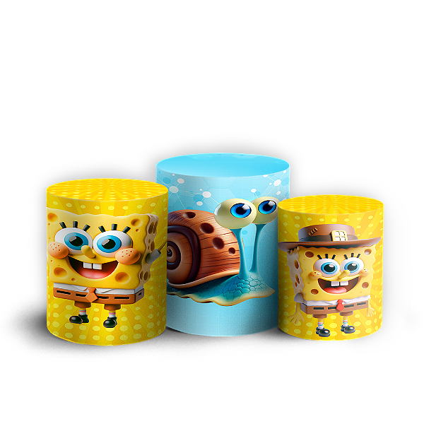 Trio Cilindro - Bob Esponja - Sublimado 3D + Elástico