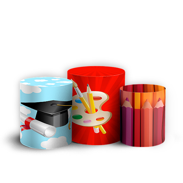 Trio Cilindro - Formatura - Sublimado 3D + Elástico