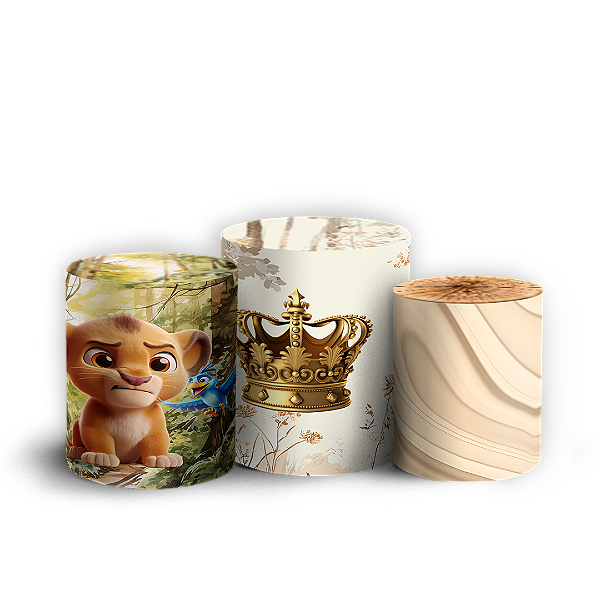 Trio Cilindro - Rei Leao - Sublimado 3D + Elástico