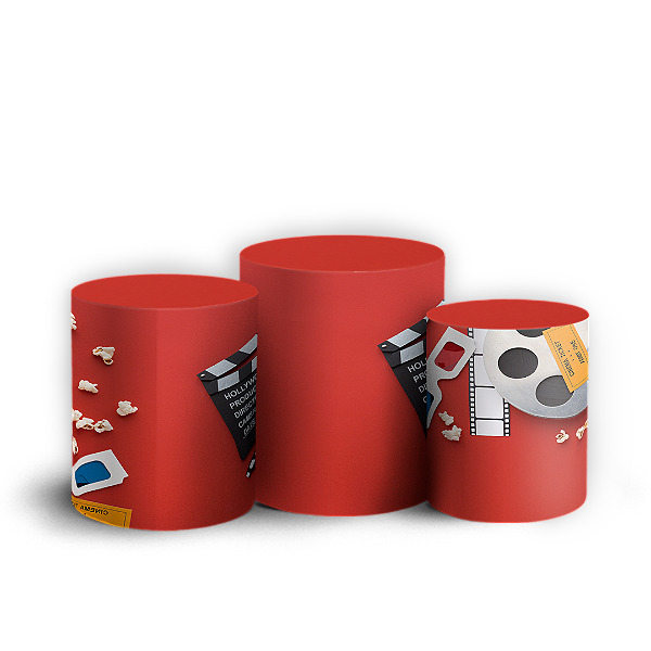 Trio Cilindro - Cinema - Sublimado 3D + Elástico