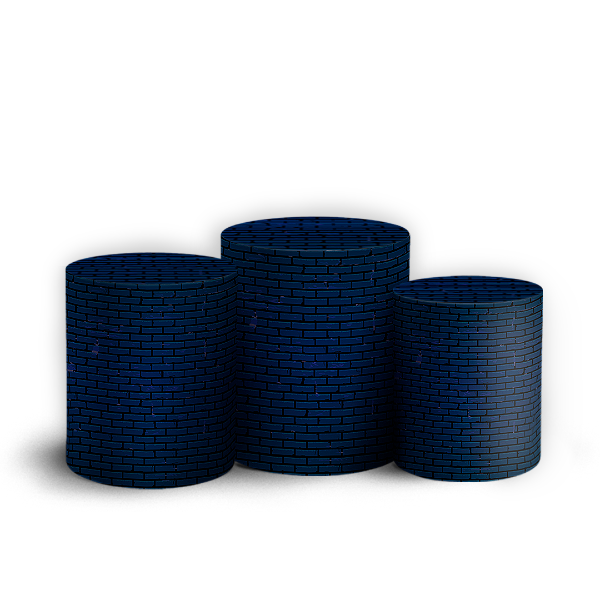 Trio Cilindro - Fundo Tijolo - Sublimado 3D + Elástico