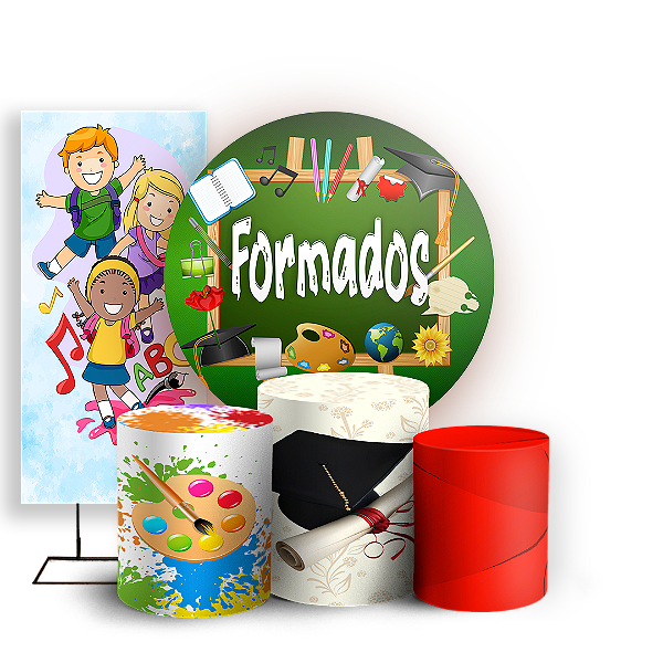 KIT Redondo Trio e Faixa - Formatura - Sublimado 3D