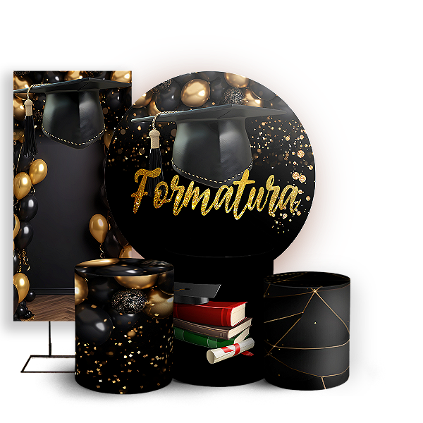 KIT Redondo Trio e Faixa - Formatura - Sublimado 3D