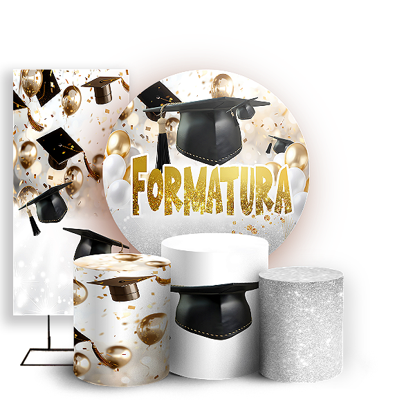 KIT Redondo Trio e Faixa - Formatura - Sublimado 3D